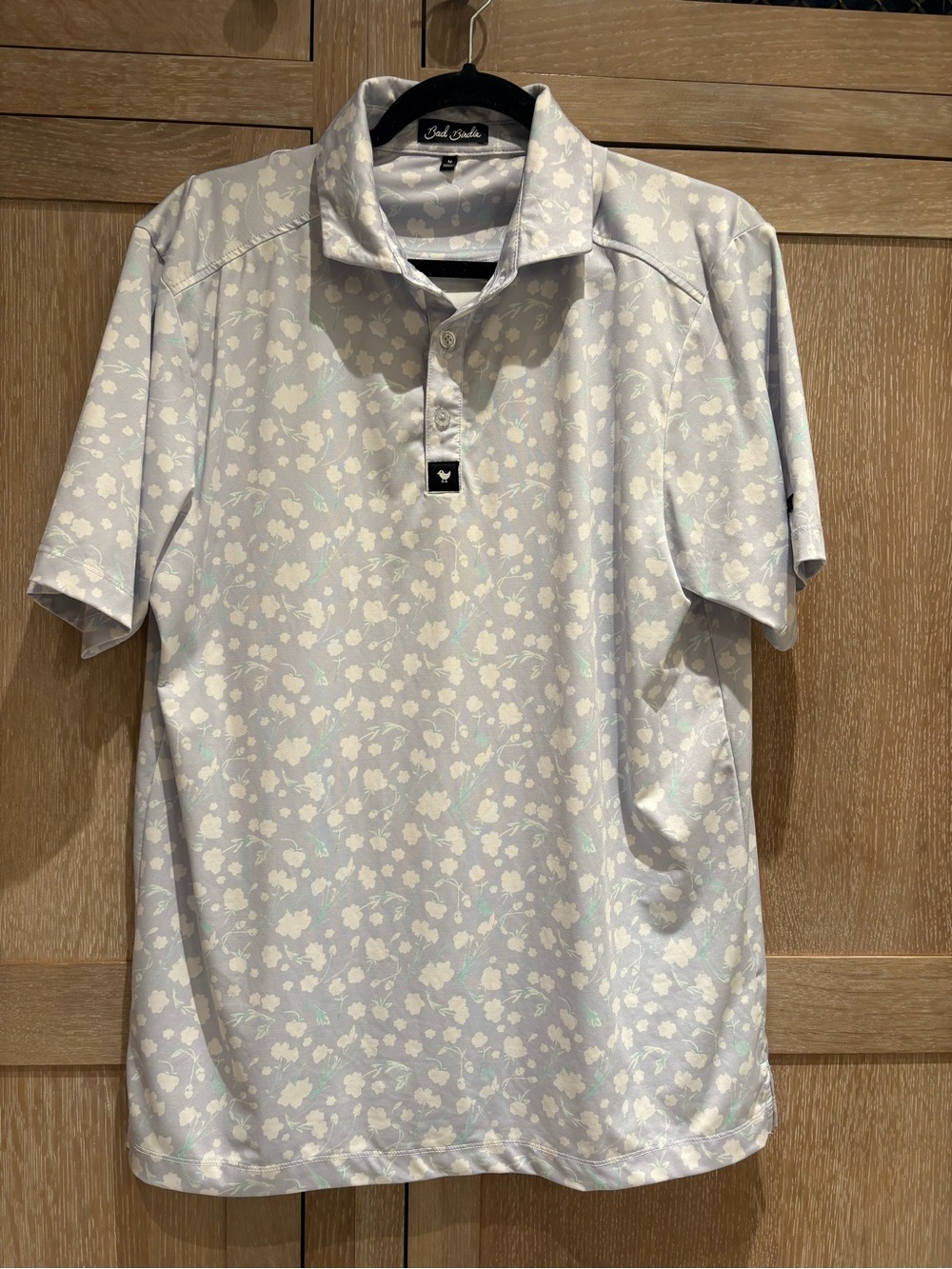 Bad Birdie Light Blue Floral Polo